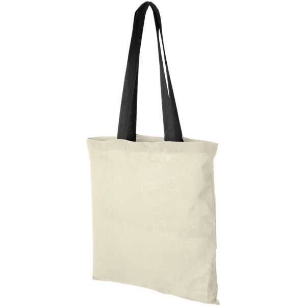 Nevada 100 g/m² cotton tote bag coloured handles 7L