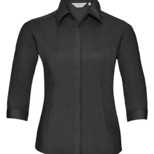 Russell Collection Ladies 3/4 Sleeve Fitted Poplin Shirt