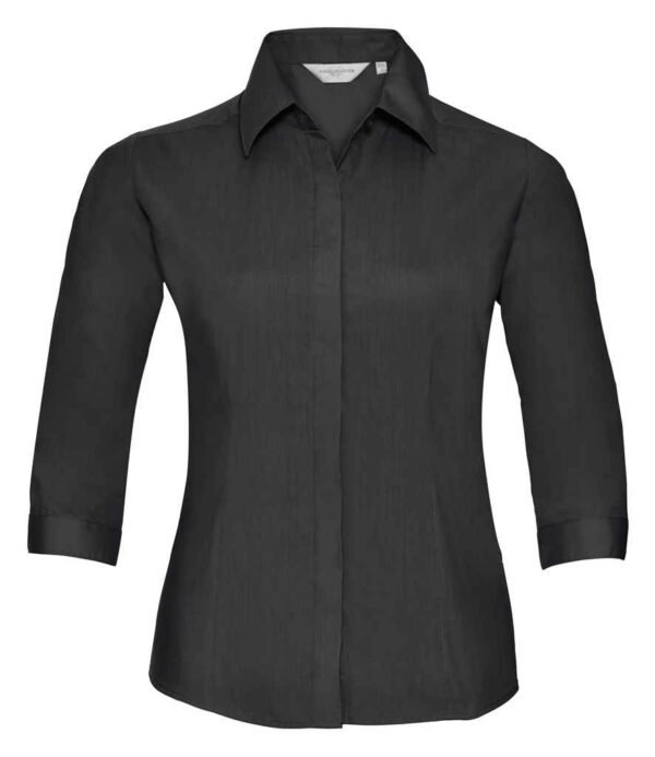 Russell Collection Ladies 3/4 Sleeve Fitted Poplin Shirt