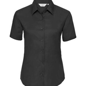 Russell Collection Ladies Short Sleeve Easy Care Oxford Shirt