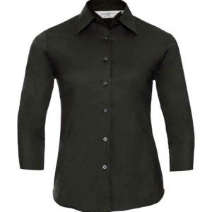 Russell Collection Ladies 3/4 Sleeve Easy Care Fitted Shirt