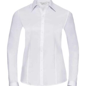 Russell Collection Ladies Long Sleeve Herringbone Shirt