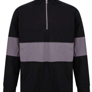 Front Row Panelled 1/4 Zip Neck Top