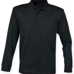 Henbury Unisex Long Sleeve Coolplus® Piqué Polo Shirt