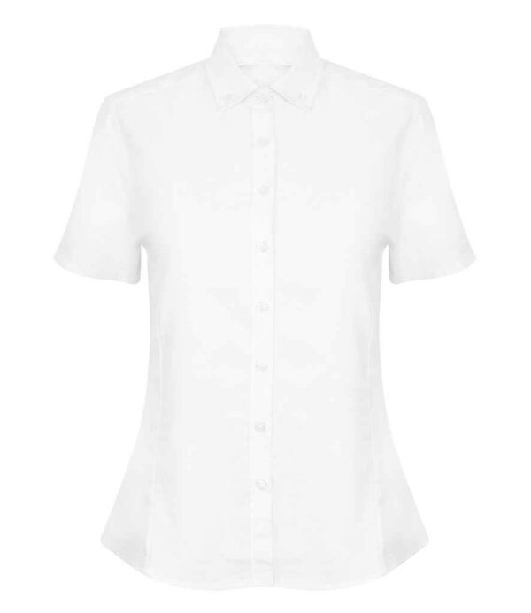 Henbury Ladies Modern Short Sleeve Regular Fit Oxford Shirt