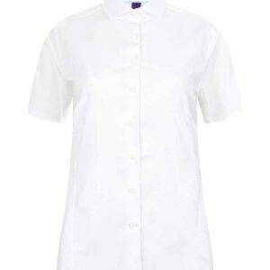 Henbury Ladies Short Sleeve Stretch Poplin Shirt