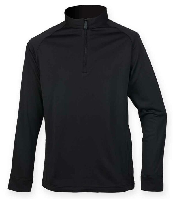 Henbury Zip Neck Wicking Top