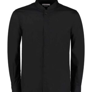 Kustom Kit Long Sleeve Tailored Mandarin Collar Shirt