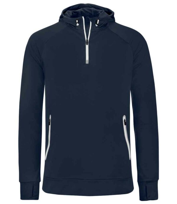 Proact Zip Neck Hooded Sweatshirt