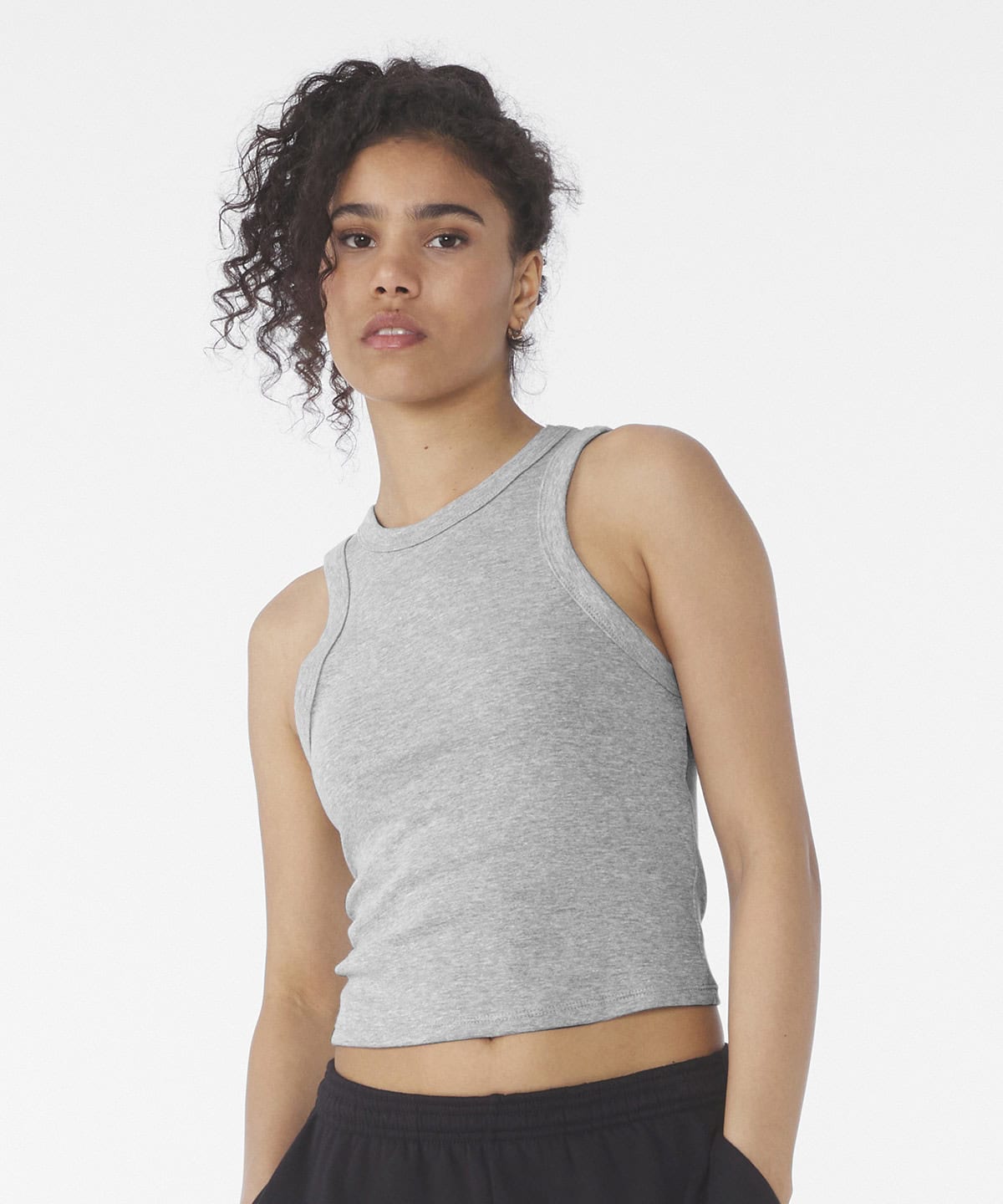 Womens micro rib racer tank
