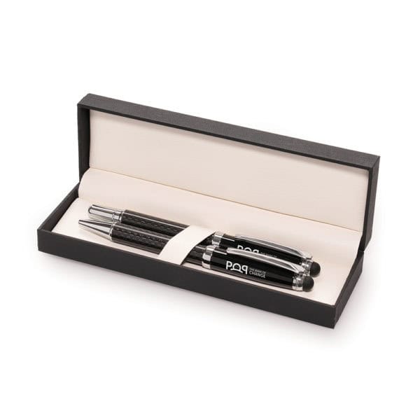 Carbon Fibre Ball Pen & Rollerball Set