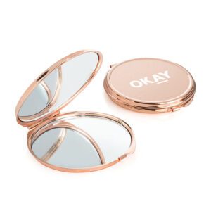Rose Gold Coloured Double Compact Mirror