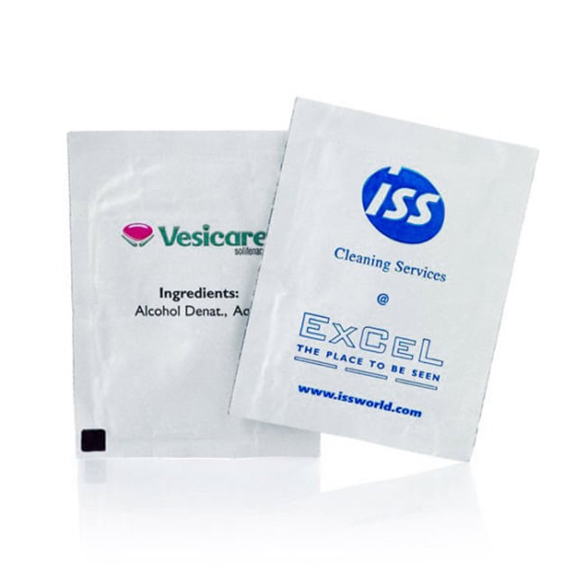 Single Antibac Wet Wipe Printed 1-colour, 60 x 80mm
