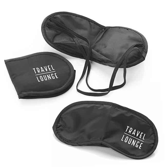 Black rPET Sleep Eye Mask, Plain Stock