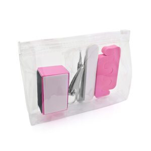 6 Piece Manicure Set in a EVA Slide Clear Zippered Toiletry Bag