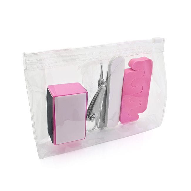 6 Piece Manicure Set in a EVA Slide Clear Zippered Toiletry Bag