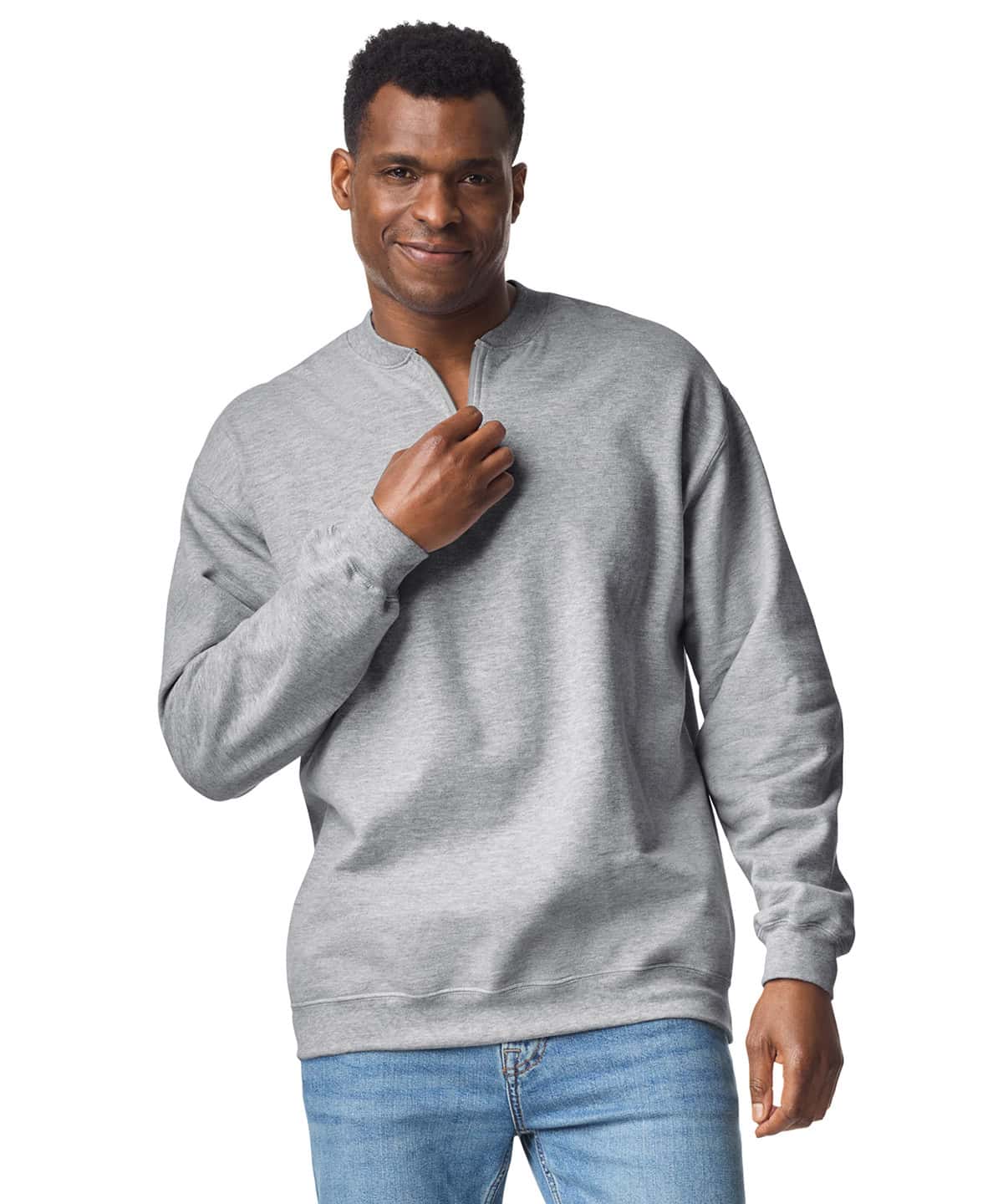 Softstyle midweight adult fleece 1/4-zip sweatshirt