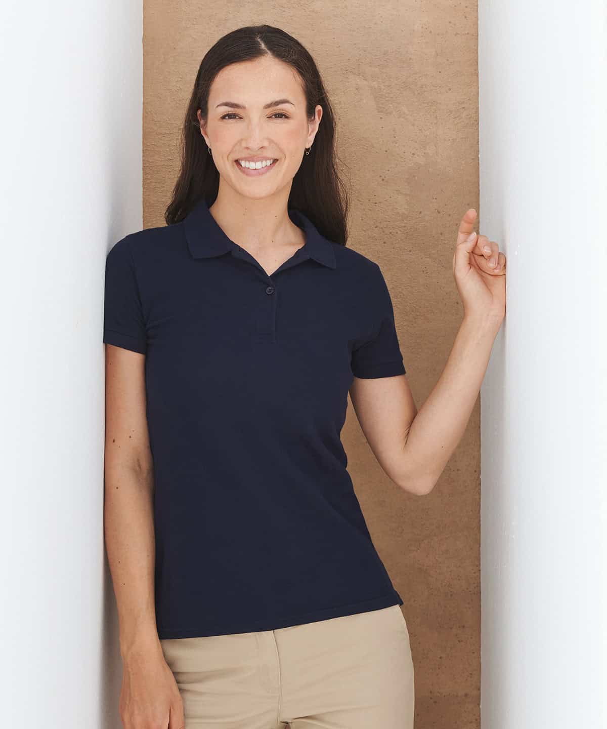 Women's micro-fine piqué polo shirt
