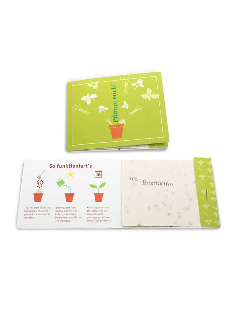 Card with 3 sheets of seed paper