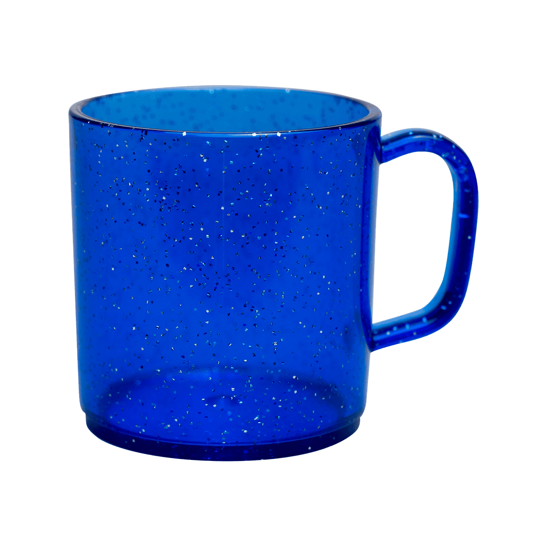 Plastic Mug Blue Glitter