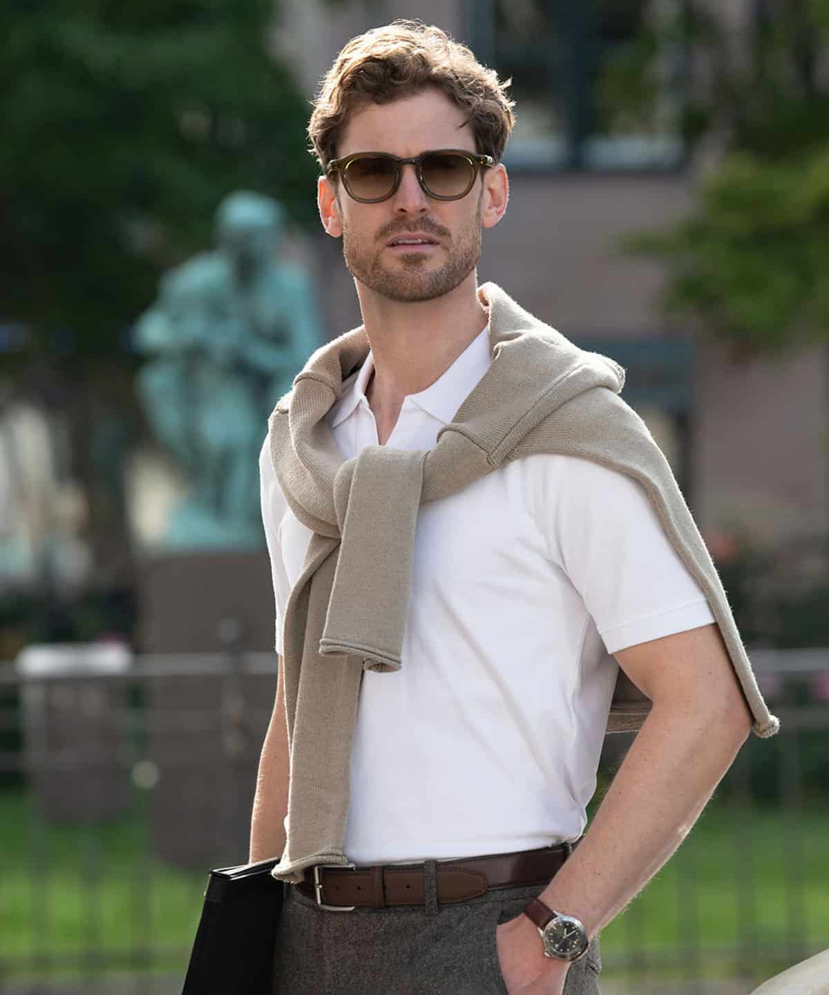 Harvard v-neck  stretch deluxe polo