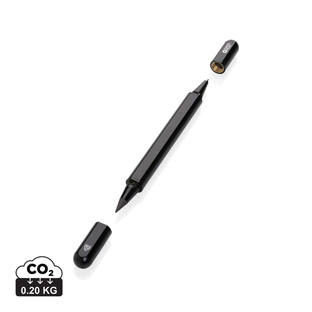 Swiss Peak Storm RCS recycled aluminium dual tip pen