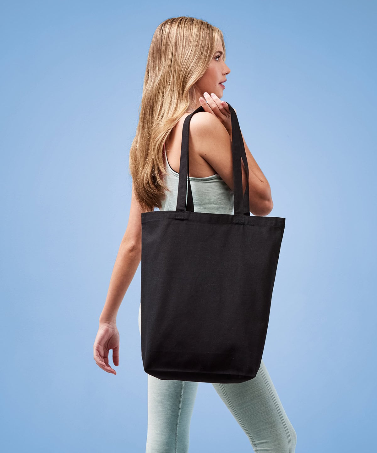 Recycled premium canvas flat base shopper