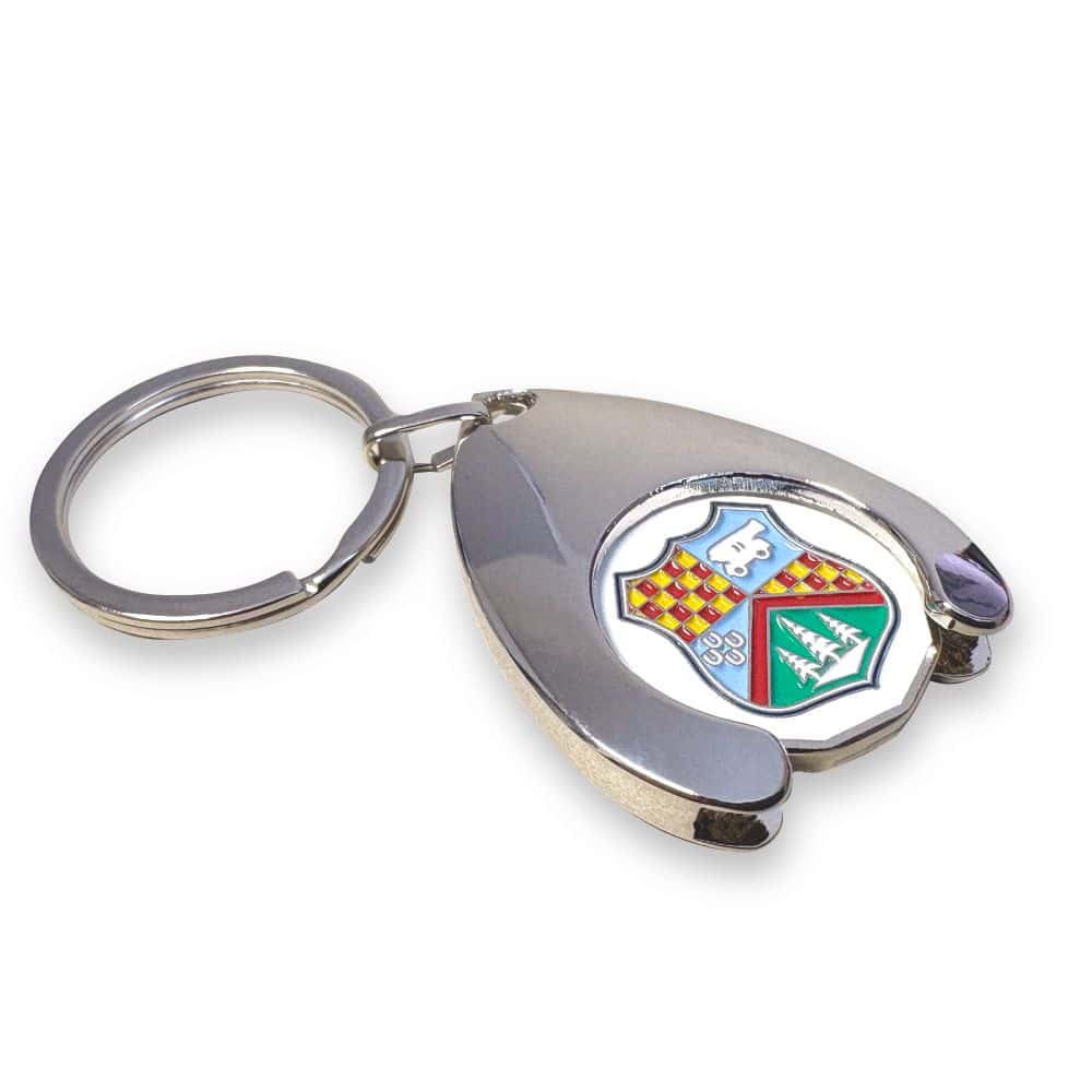 Wishbone Trolley Coin Keyring (Stamped Iron Soft Enamel Infill)