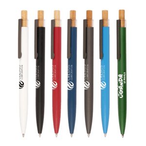 Refresh Recycled Aluminium Ball Pen with bamboo plunger