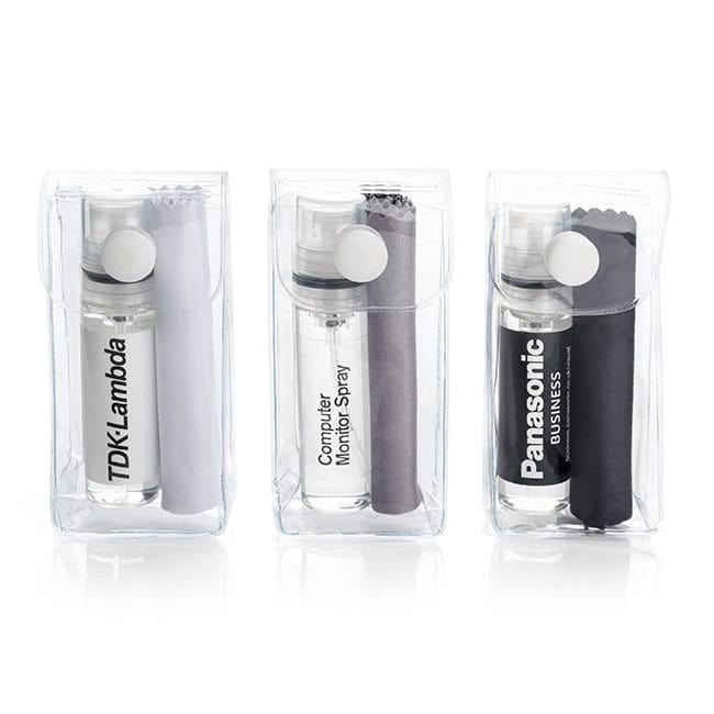 2pc Black Screen & Glasses Cleaning Kit in a PVC Pouch