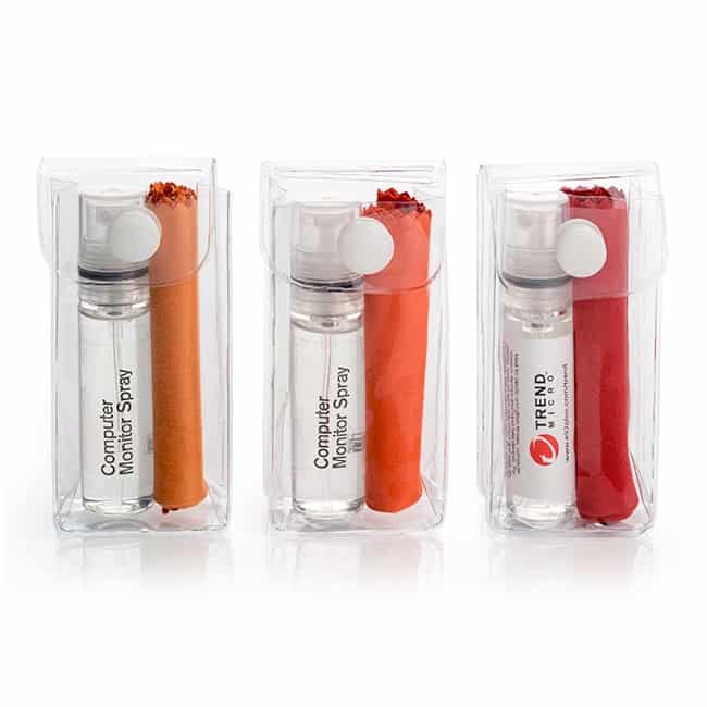 2pc Red Screen & Glasses Cleaning Kit in a PVC Pouch