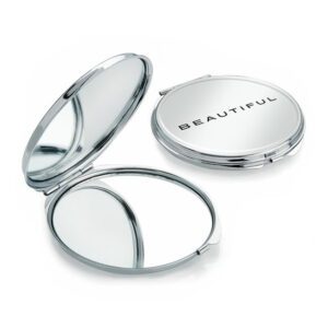 Silver Coloured Double Compact Mirror