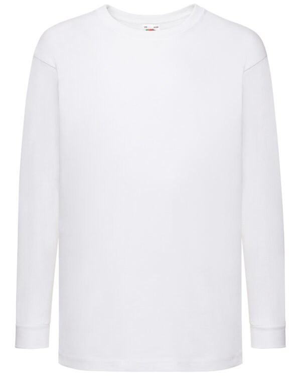 Kids long sleeve valueweight T White