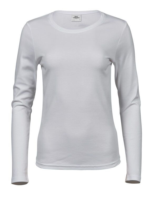 Womens long sleeve interlock tee (590) White