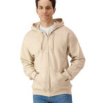 Softstyle midweight fleece adult full-zip hooded sweatshirt