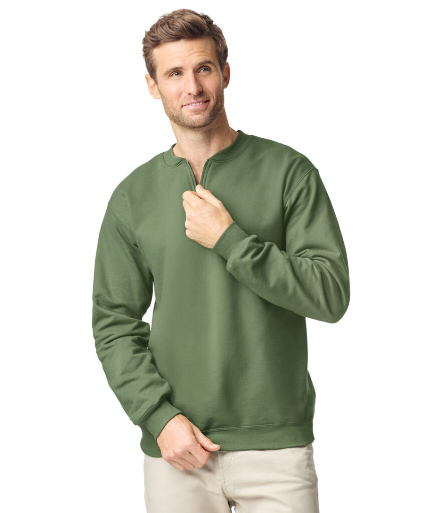 Softstyle midweight adult fleece 1/4-zip sweatshirt