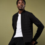 Regular fit quilted full-zip sweatshirt
