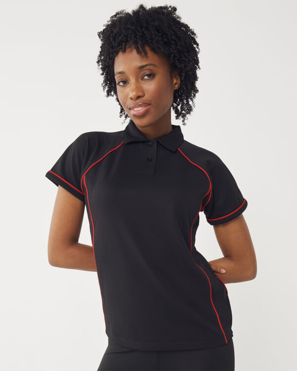 Women's piped performance polo