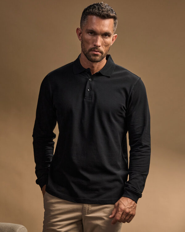 Luxury stretch long sleeve polo (1406)