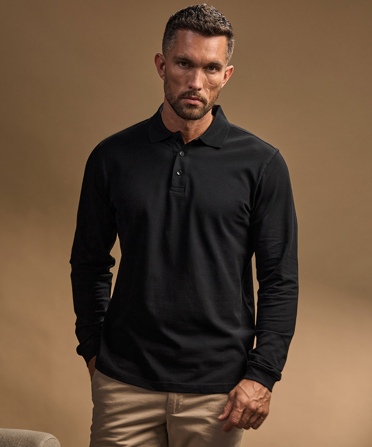 Luxury stretch long sleeve polo (1406) 1 Luxury stretch long sleeve polo (1406)