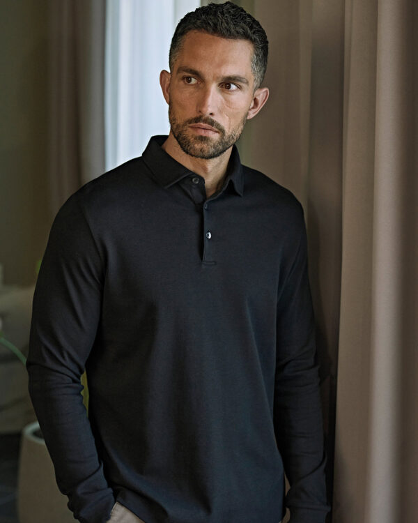 Pima cotton long-sleeve polo (1442)