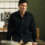 Long sleeve polycotton easycare poplin shirt