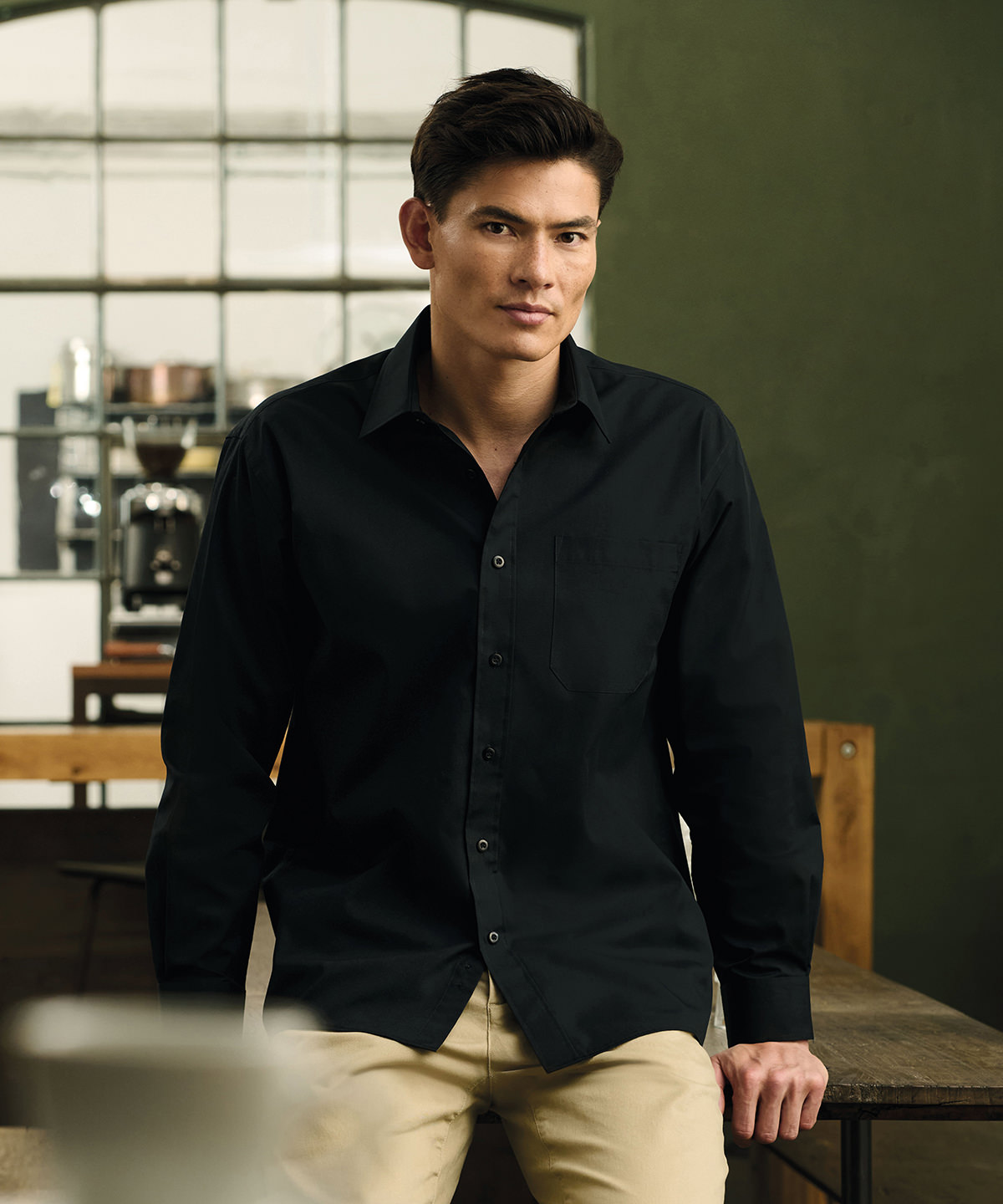 Long sleeve polycotton easycare poplin shirt 1 Long sleeve polycotton easycare poplin shirt