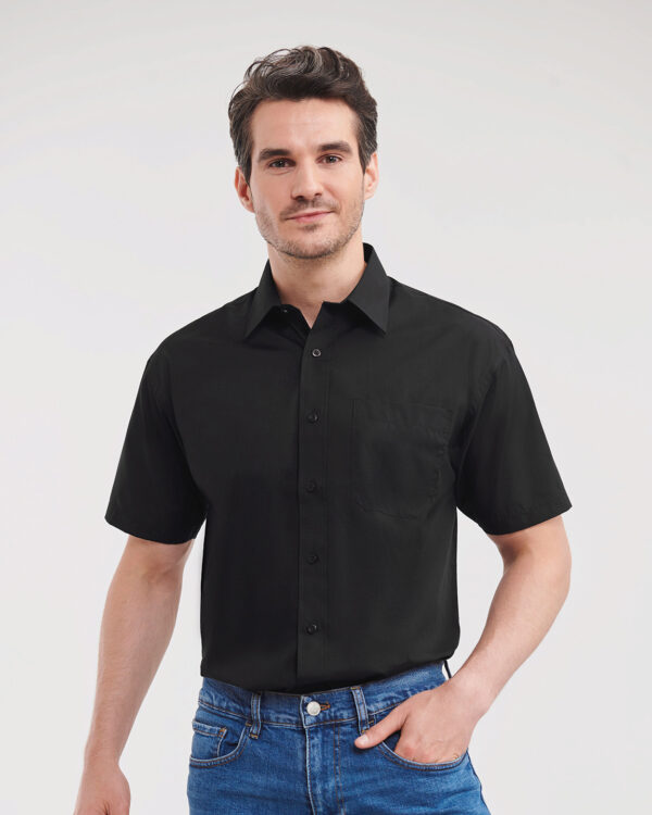Short sleeve polycotton easycare poplin shirt