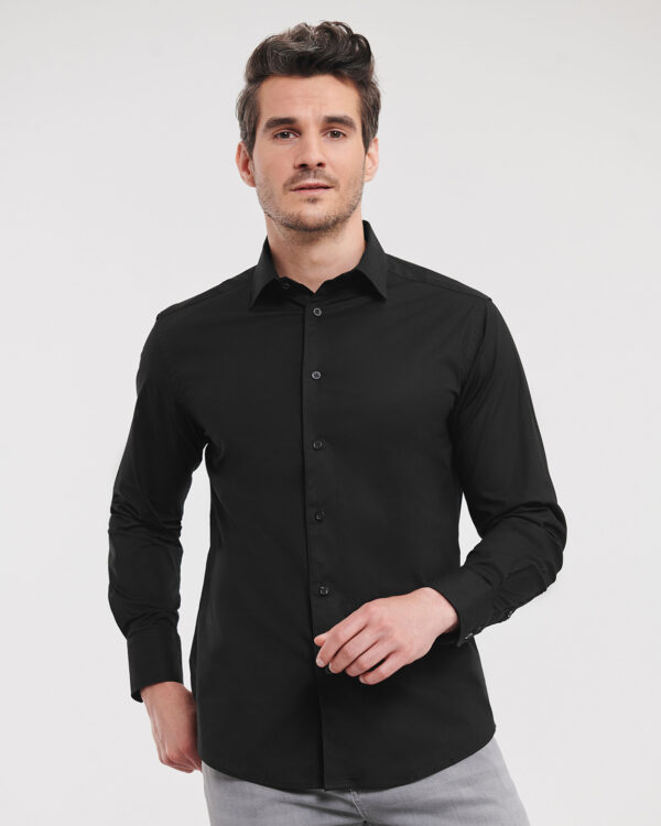 Long sleeve easycare fitted shirt