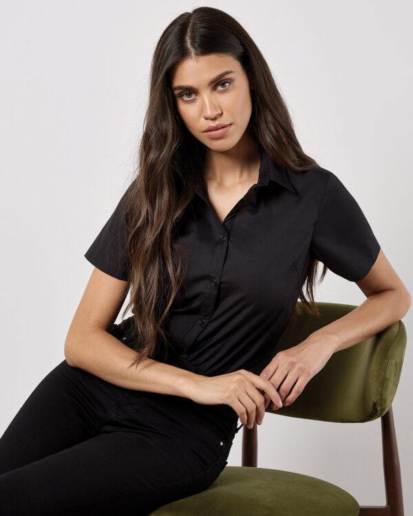 Women's poplin shirt short sleeve