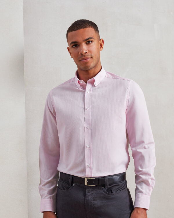 Cotton-rich Oxford stripes shirt