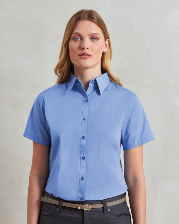 Women's short sleeve poplin blouse