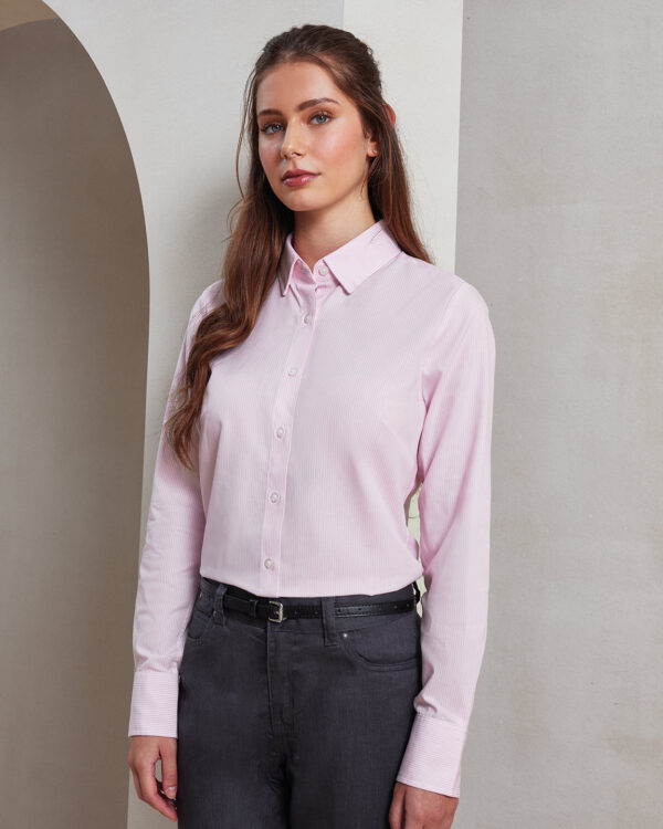 Women's cotton-rich Oxford stripes blouse