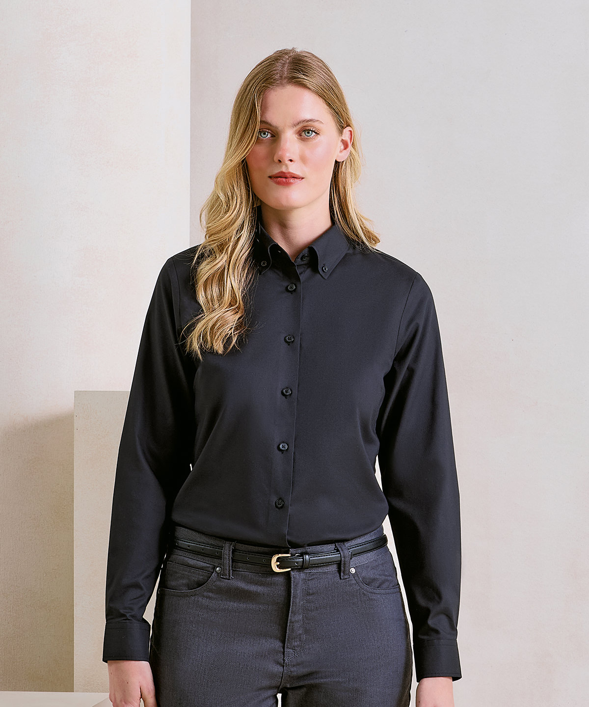 Womens Supreme Oxford long sleeve shirt 1 Womens Supreme Oxford long sleeve shirt